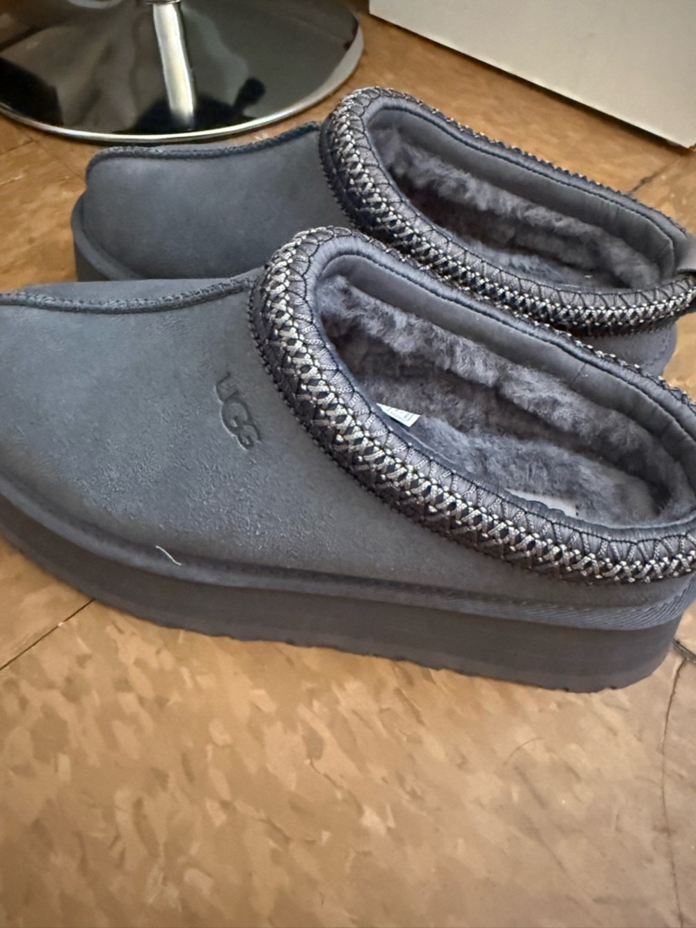 UGG Tazz II GREY Treaded Sole Slip-On Boots